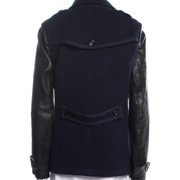 Burberry Brit Jackets & Coats | Burberry Navy Calf Leather Sleeves Jacket - Picture 4 of 4